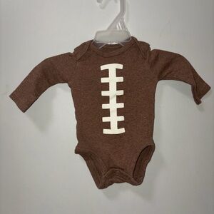 Carter’s Brown Football Unisex Long Sleeve Body Suit Newborn